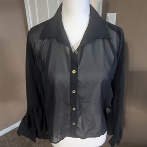 Ladies batwing sheer blouse